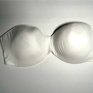 Dominique Bra 46D Strapless Convertible Underwire Contour White Full Figure NWOT